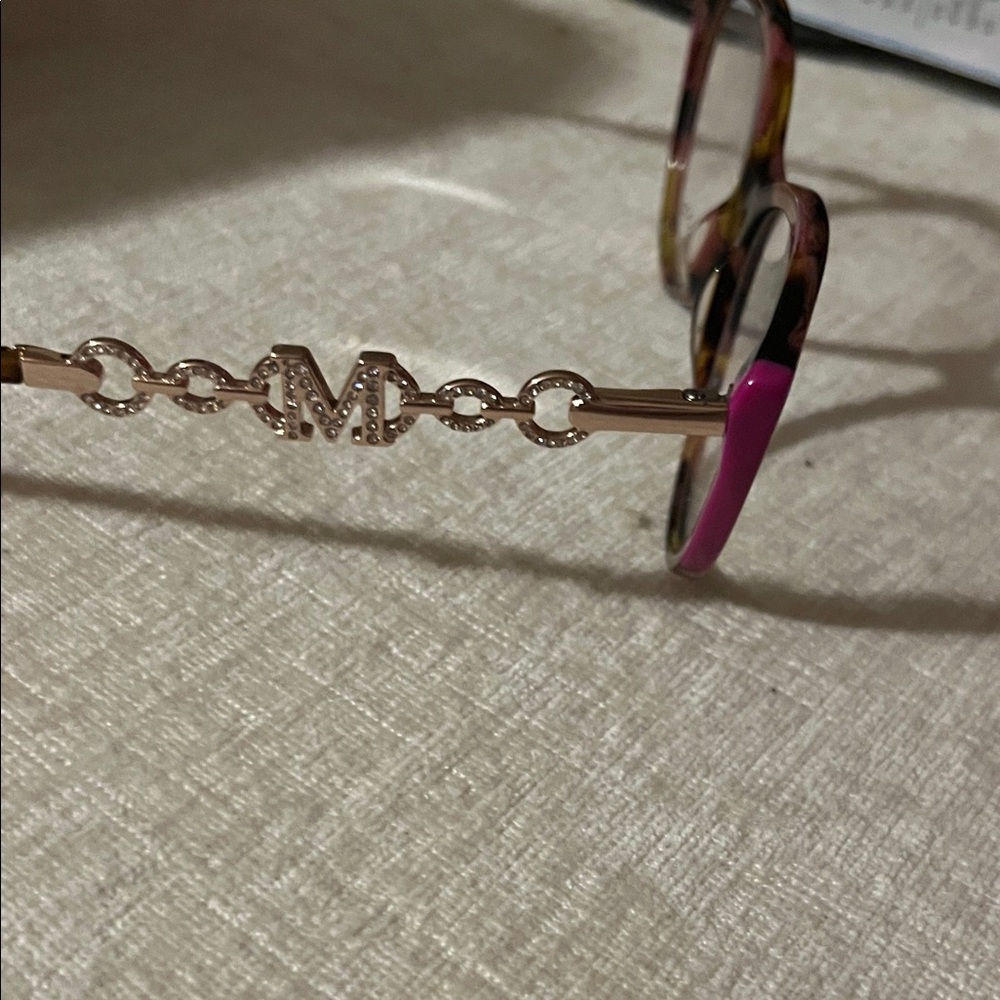Marciano Tortoise Cat-Eye Glasses with Pink and Gold Accents by Guess - Picture 8 of 16